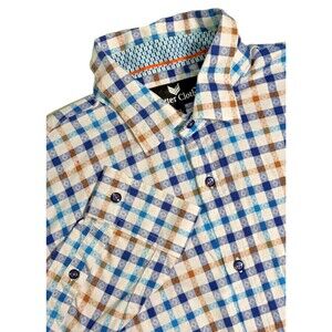 Butter Cloth Mens Plaid Smart Casual Preppy Fall Classic Button Down Shirt Sz XL